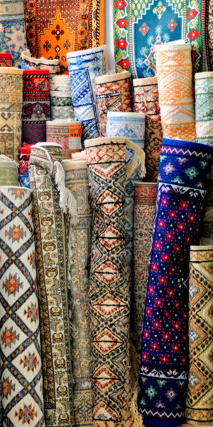 Tunisian carpets for sale at the souk