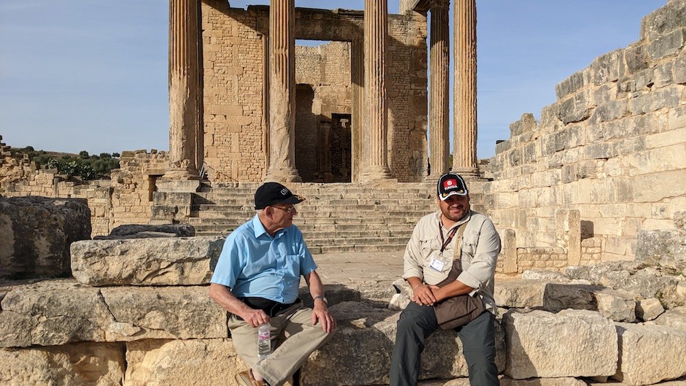 Claude and Marie-Anne at Dougga - Tunisia Tour Nov 2022