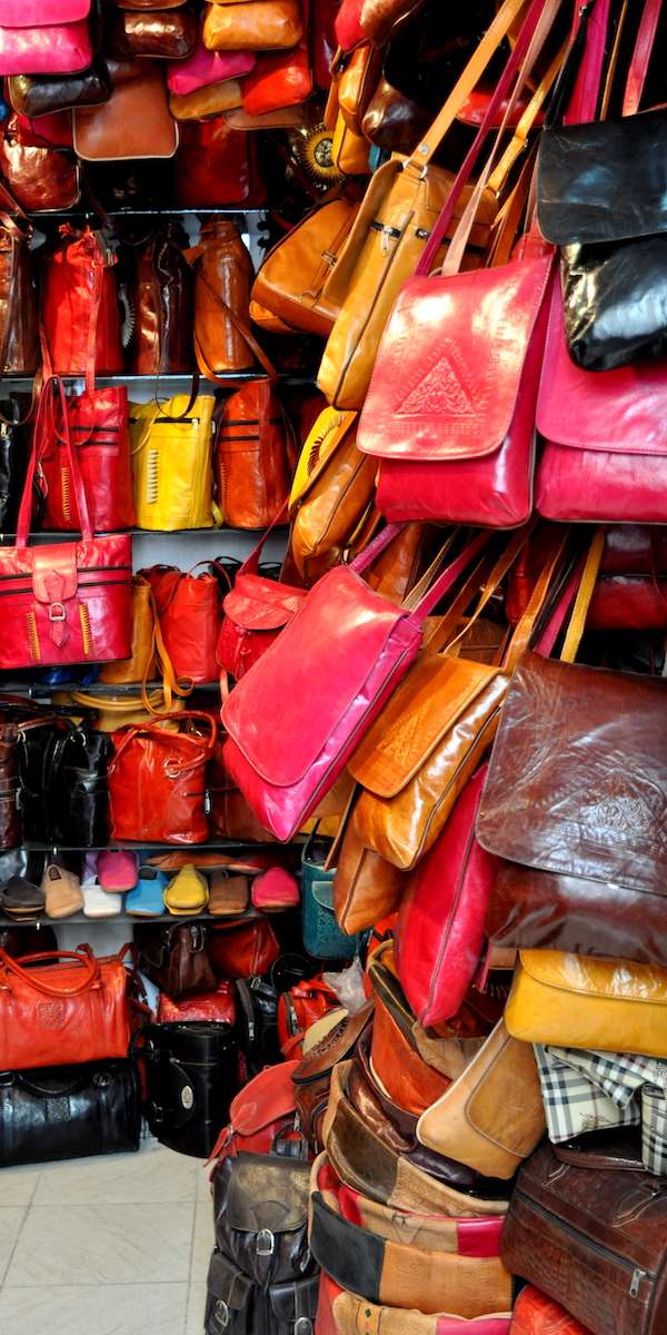 Tunisian Leather Bags at the Souk