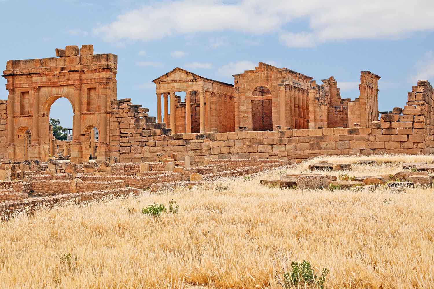Ancient Temples at the Archaeological Site of Sbeitla
