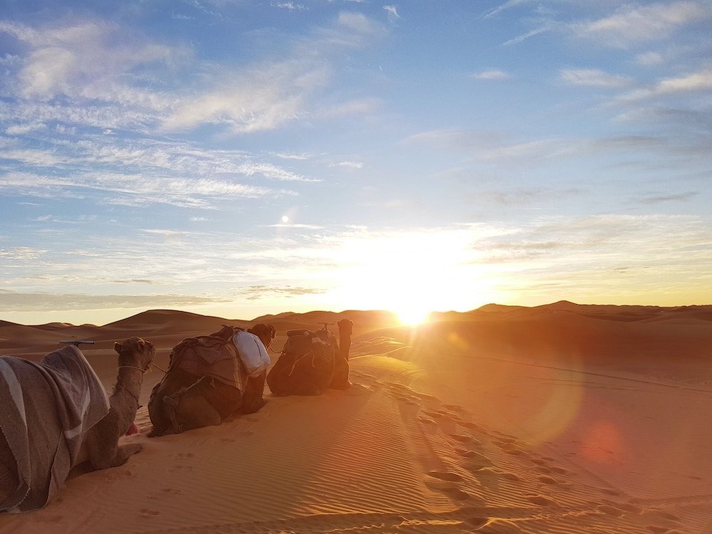 Sunrise in the Moroccan Sahara Desert