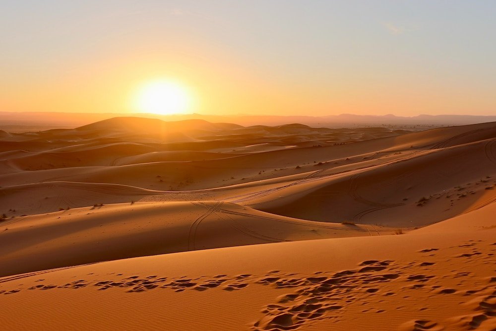 Sunset in the Sahara Desert